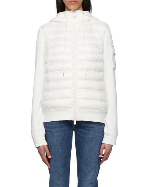 Moncler White Hooded Padded Jacket