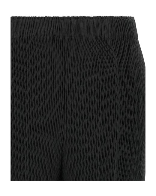 Issey Miyake Black Pleated Casual Trousers