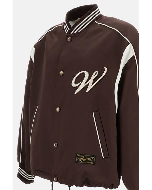 Wooyoungmi Brown Logo Embroidered Bomber Jacket for men