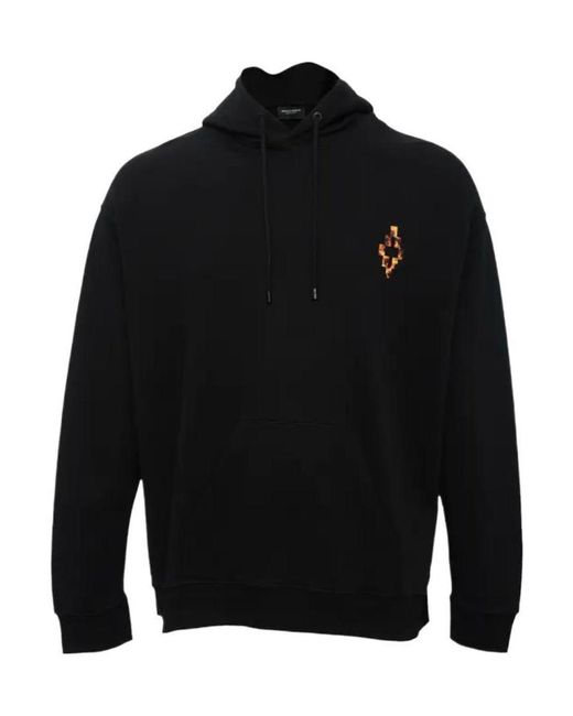 Marcelo Burlon Black Hooded Drawstring Sweater for men