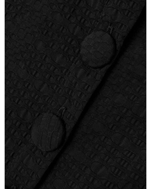 Lisa Marie Fernandez Black Cropped Seersucker Cardigan