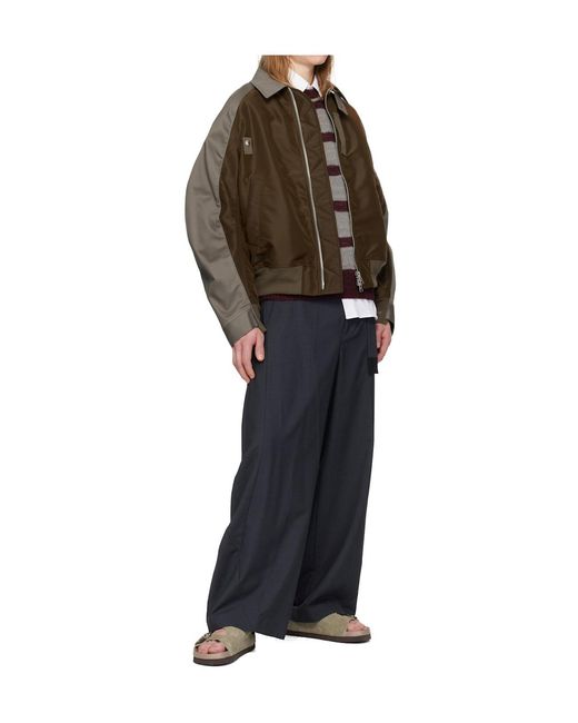 Sacai White Long-Sleeved Collared Shirt for men