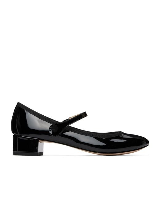 Repetto Black Rose Mary Jane Low Heels