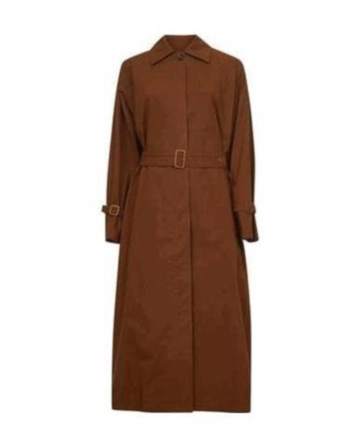 Max Mara Brown Epoche Button Detailed Belted Coat
