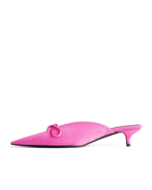 Balenciaga Pink Knife Bow Mules