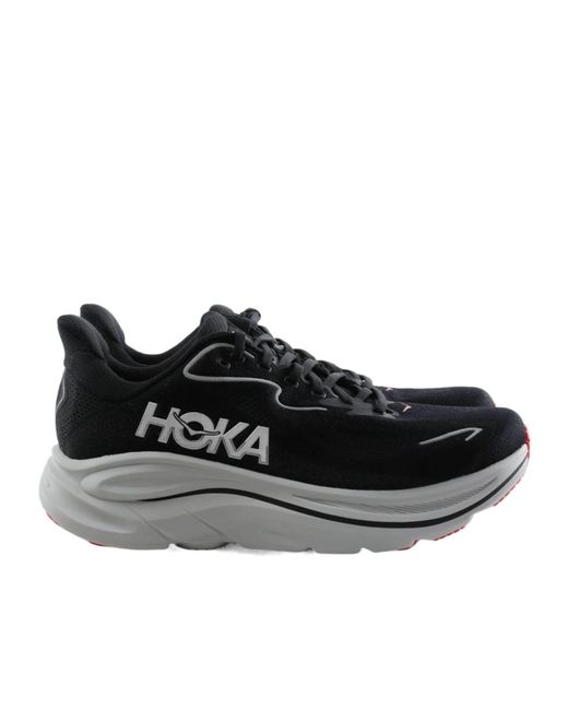 Hoka One One Black Clifton 10 Lace-Up Sneakers for men