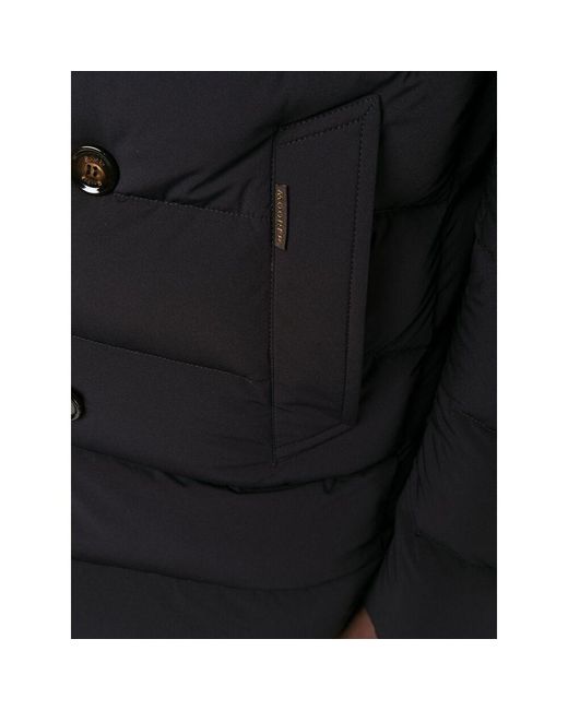 Moorer Black Double-Breasted Quilted Down Jacket for men