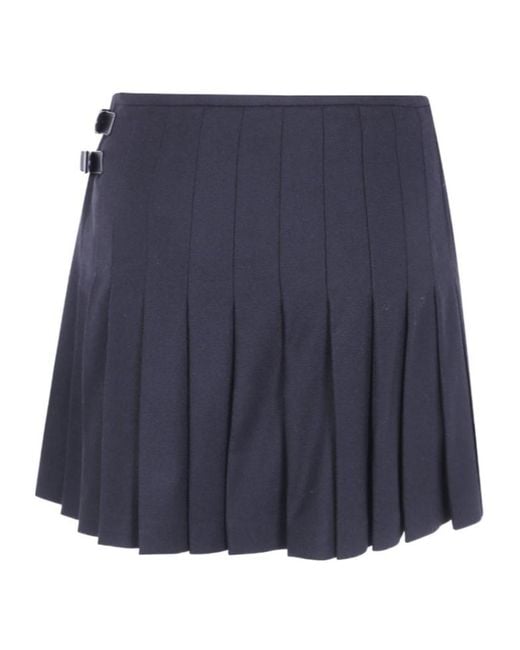 Emporio Armani Blue Pleated Midi Skirt