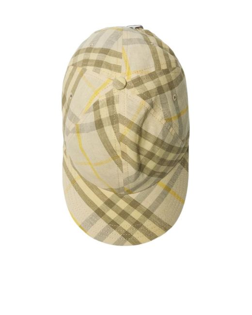 Burberry Natural Check Printed Baseball Cap for men