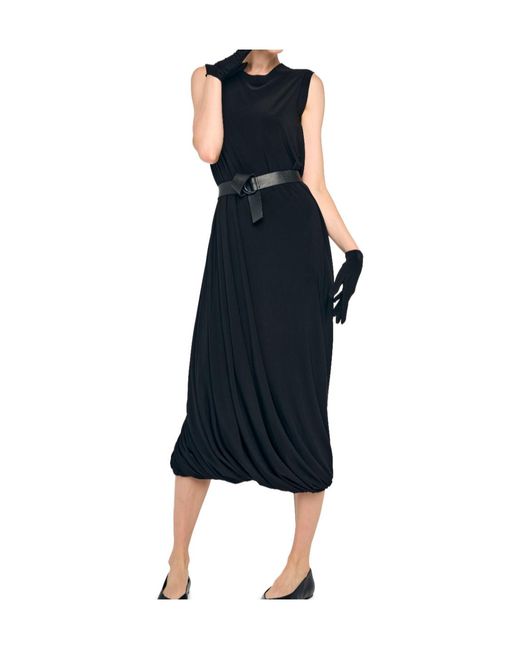 Norma Kamali Blue Sleeveless Twist Midcalf Dress