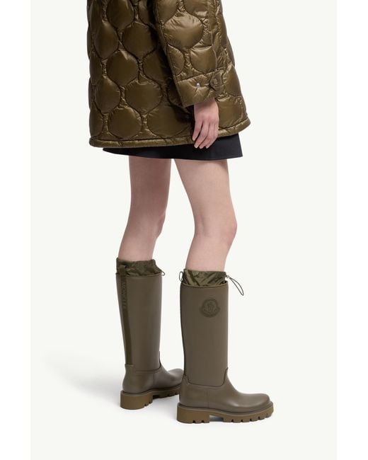 Moncler Green Kickstream High Rain Boots