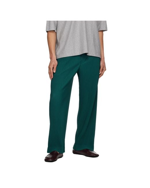 Homme Plissé Issey Miyake Green Homme Plissé Issey Miyake Pleated Trousers for men