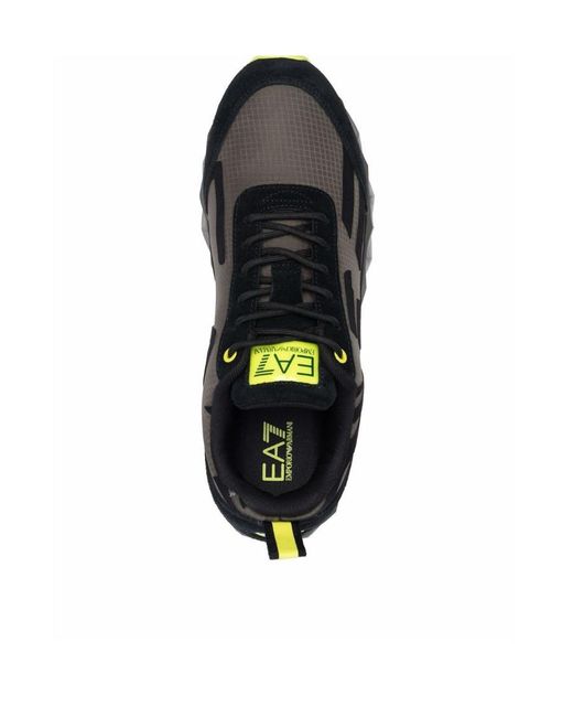 EA7 Black Logo Panel Low-Top Sneakers for men