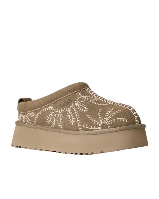 Ugg Brown Platform Flats