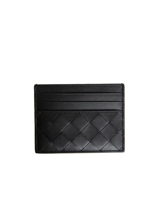 Bottega Veneta Black Intrecciato Card Case for men