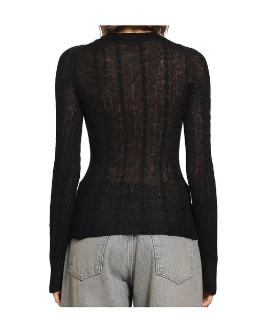 Haikure Black Sey Semi-Sheer Knitwear
