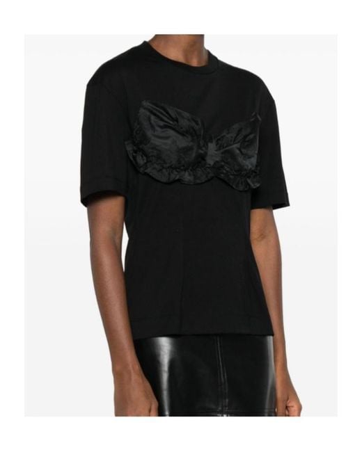 Simone Rocha Black Ruffle Panel T-Shirt