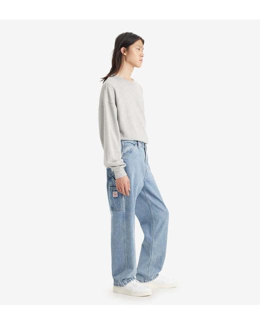Levi's Blue Logo Patch Straight-Leg Jeans for men