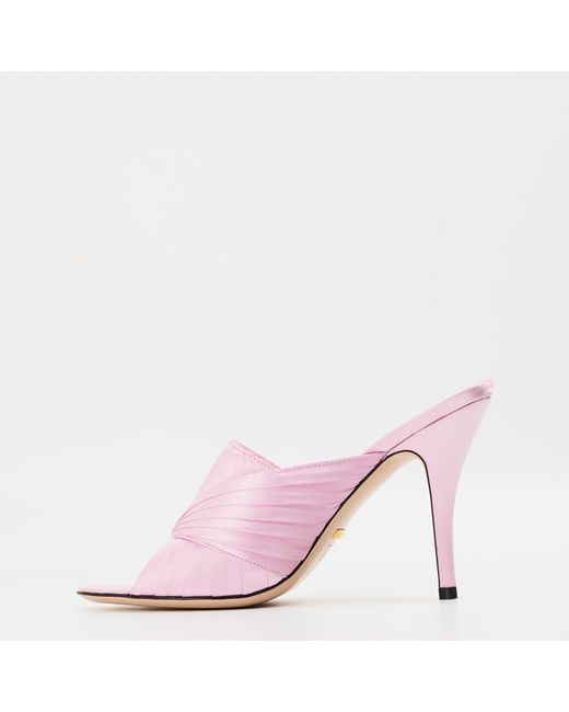 Gucci Pink Solid Heeled Sandals