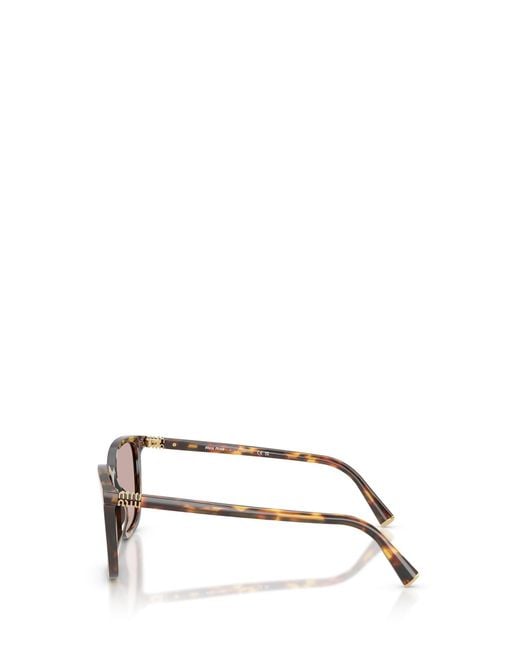 Miu Miu Pink Eyewear Square Frame Sunglasses