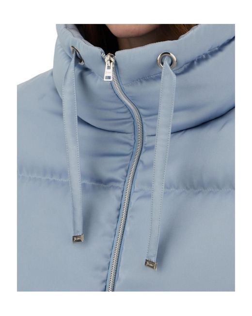Herno Blue High-Neck Drawstring Zip-Up Jacket