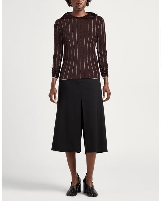MM6 by Maison Margiela Brown Striped Knitted Long-Sleeve Hoodie