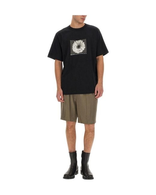 Helmut Lang Black Photograph-Print Cotton T-Shirt for men