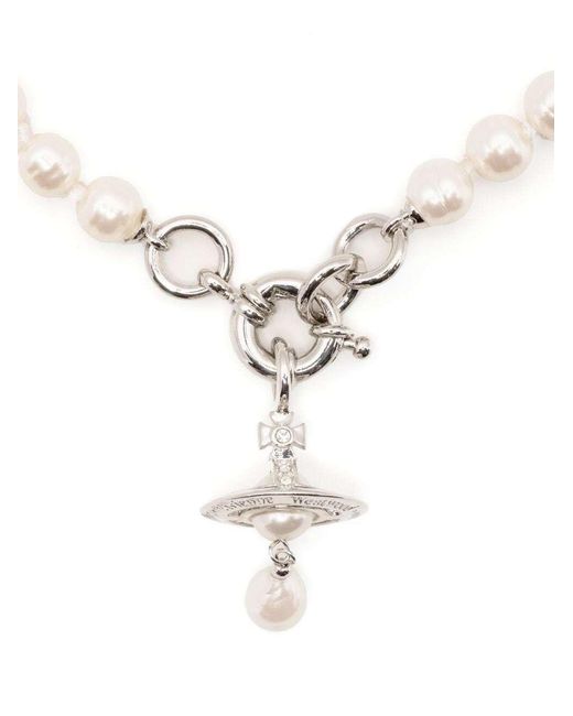 Vivienne Westwood White Pearl-Embellishment Necklace