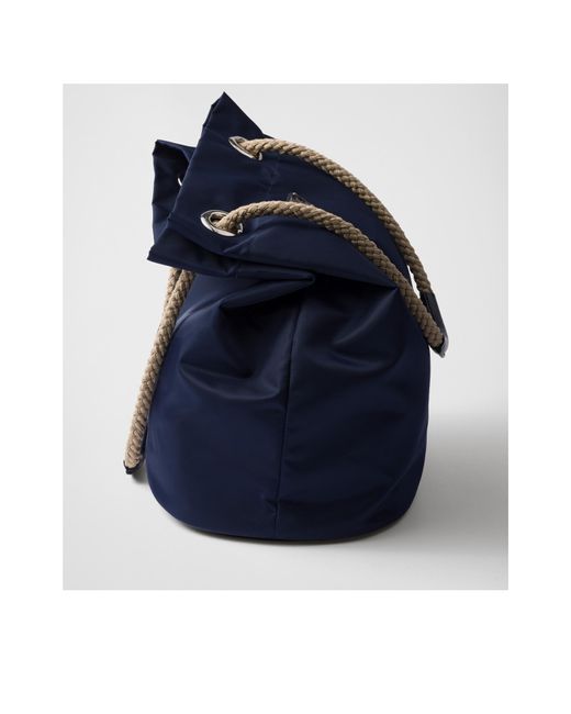 Prada Blue Mariner Medium Re-Nylon Tote Bag for men