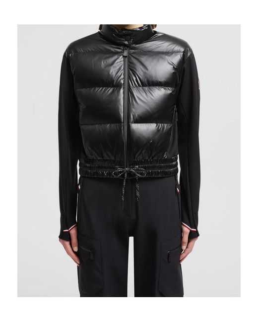 Moncler Black Grenoble Padded Zip-Up Jersey Cardigan