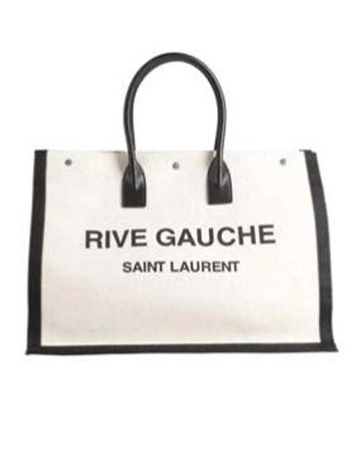 Saint Laurent White Large Canvas Tote Bag