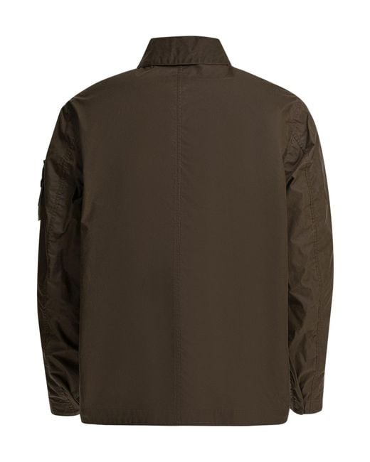 Stone Island Green Logo Patch Buttoned Jacket for men