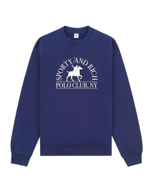 Sporty & Rich Blue Cotton Sweatshirt