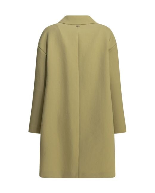 Herno Green Single-Breasted Relaxed Coat