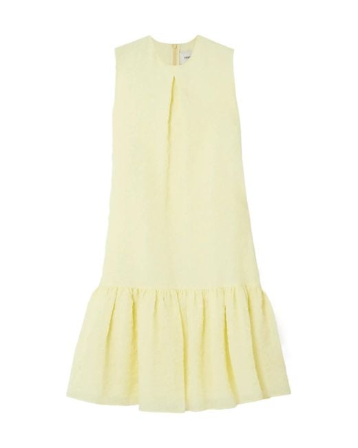 Erdem Yellow Maple Pleated Mini Dress