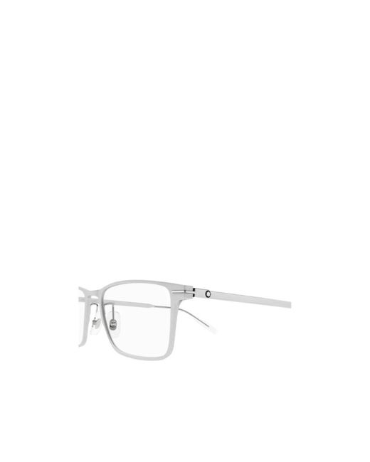 Montblanc White Eyewear Square Frame Glasses for men