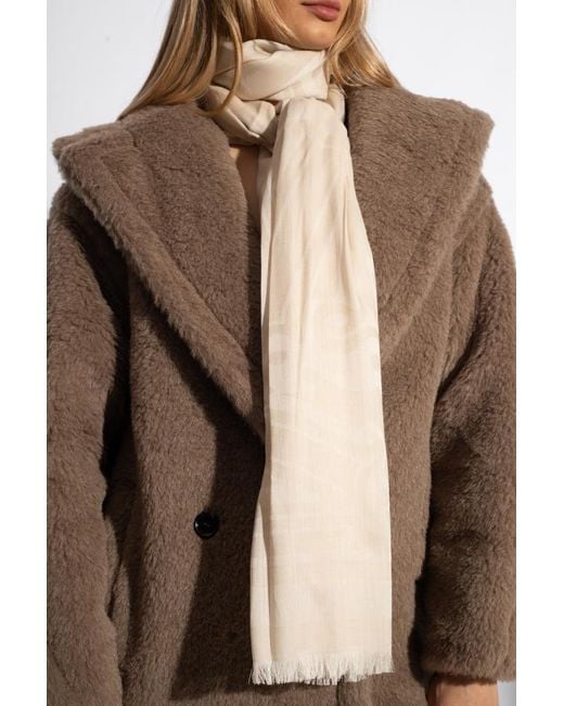 Max Mara Natural Letter Pattern Scarf