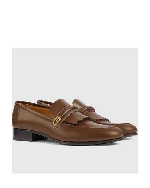 Gucci Mirrored G Fringed Loafers in Brown for Men | Lyst display picture 2