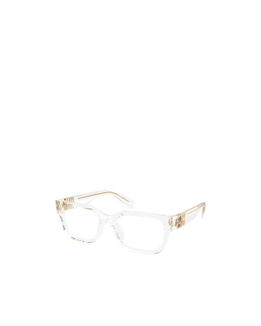 Miu Miu White Square-Frame Glasses