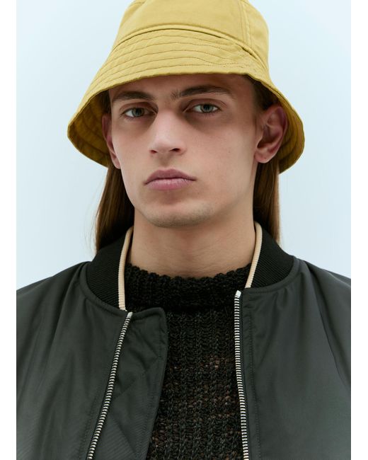 Dries Van Noten Black Stitch Detail Bucket Hat for men
