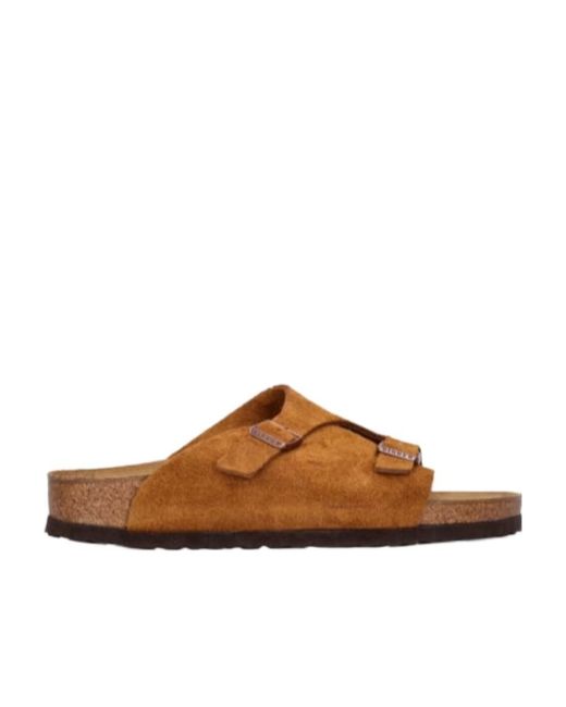 Birkenstock Brown Zurich Flat-Soled Open-Toed Slippers