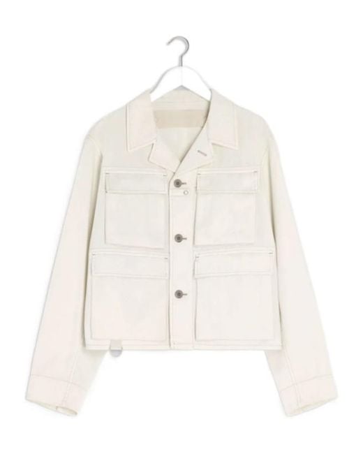 Lemaire White Gusseted-Pocket Utility Military Jacket for men