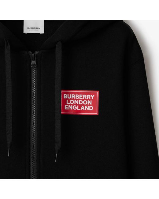 Burberry Black Hooded Zipper Hoodie
