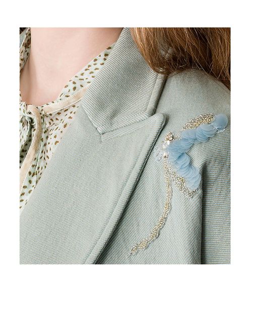 Forte_forte Green Double-Breasted Decorative Coat