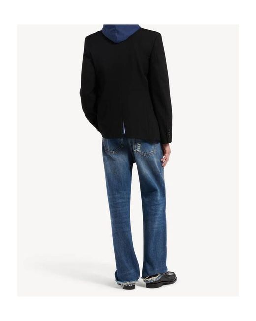 Balenciaga Black Double-Breasted Tailored Jacket for men