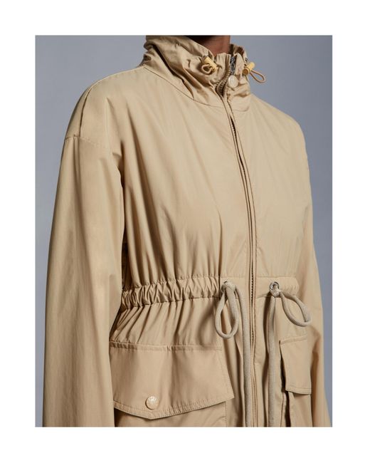 Moncler Natural Iadi Logo Patch Drawstring Jacket