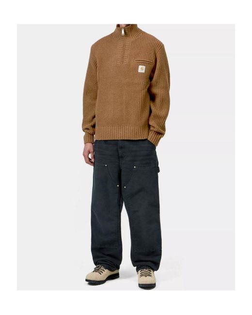 Carhartt Brown Detroit Half Zip Sweater for men