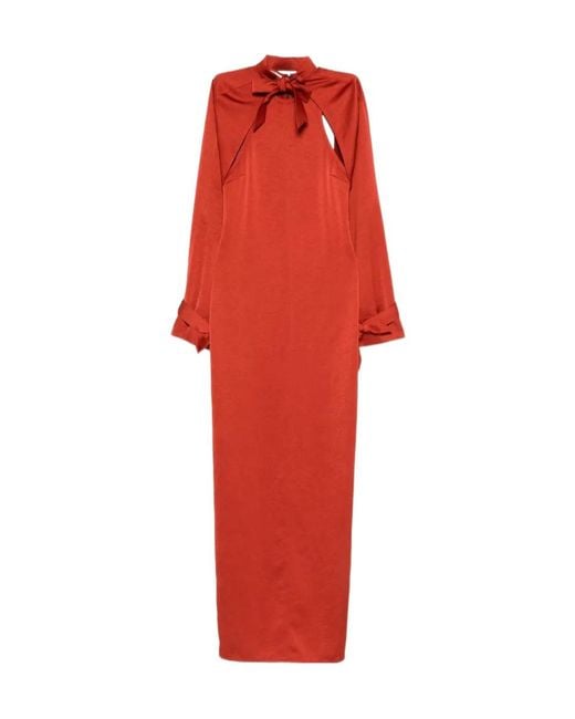 Nanushka Red Detachable Bolero Maxi Dress (Set Of Two)