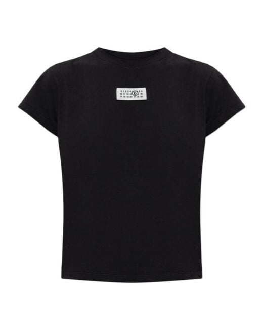 MM6 by Maison Margiela Black Numeric Logo T-Shirt
