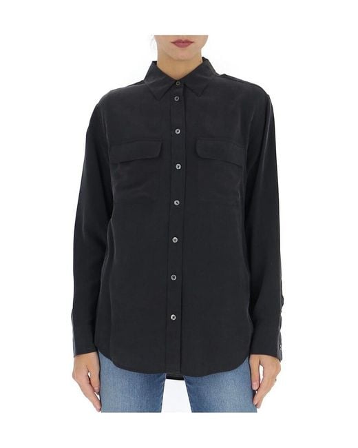 Equipment Black Plain Shirt